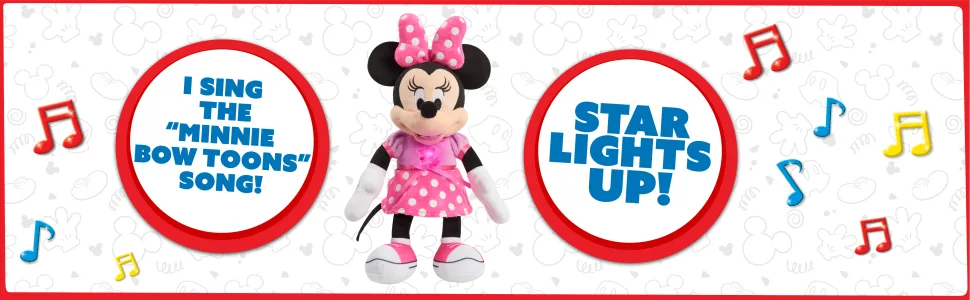 JP Mickey & Minnie JPL14633 Minnie Mouse Singing Fun Plush Multicolor H 25cm x W 14cm x D 10cm - image