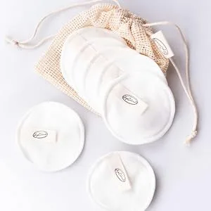 UpCircle Reusable Cotton + Bamboo Makeup Remover Pads (7pcs) with Washable Laundry Bag - Triple-Layered and Eco Friendly - for All Skin Types - sustainable pads