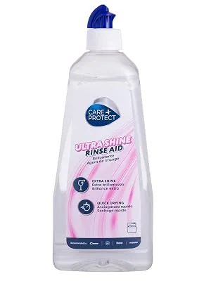 CARE+PROTECT Ultra Shine Universal Rinse Aid for Dishwasher Powerful on Stains and Halos Helps Faster Drying 500ml - Rinse Aid