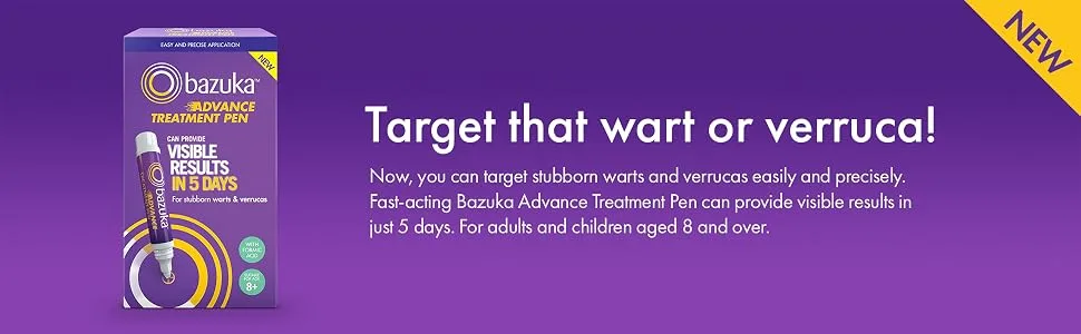 Bazuka Advance Treatment Pen for Stubborn Warts and Verrucas - Target that wart or verruca!