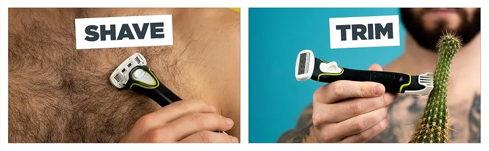 WILKINSON SWORD - Hydro Trim & Shave Skin Protection for Men | Razor & Trimmer | Razor Handle + 1 Blade Refills - Shave and Trim