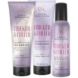 Charles Worthington Thicker and Fuller Regime Bundle Shampoo Conditioner and Thickening Mousse Haircare Routine for Fine Hair - product information 2