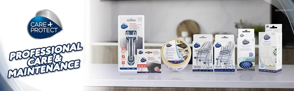 CARE + PROTECT Cleaning Scraper for Glass Ceramic and Induction Hobs No Scratch Leaves Surfaces Bright and Shiny Safe Blade Replaceable - Care+Protect banner
