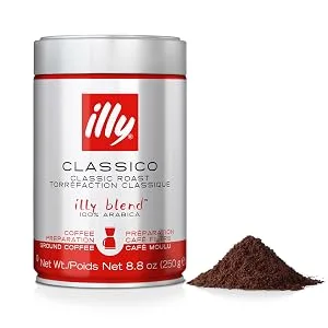 illy Coffee Classico Filter Coffee Medium Roast 100% Arabica Ground Coffee 250g Classico Medium Roast Cafetiere Grind - illy