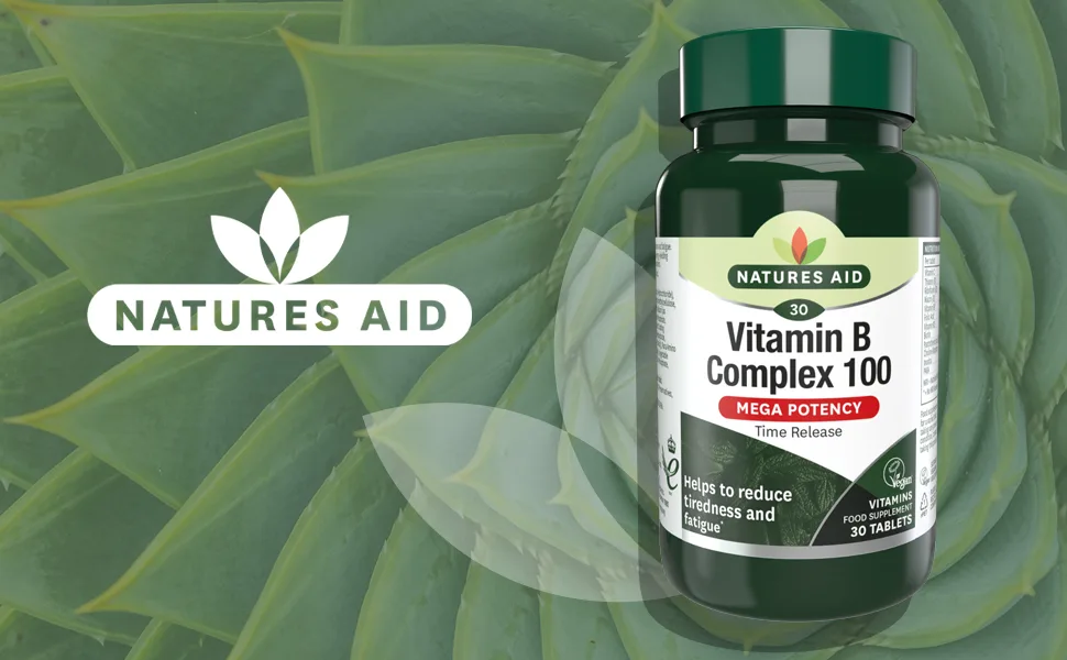 Natures Aid Vitamin B Complex Tablet 100 mg (60 tablets) - Vitamin B Complex Mega 100