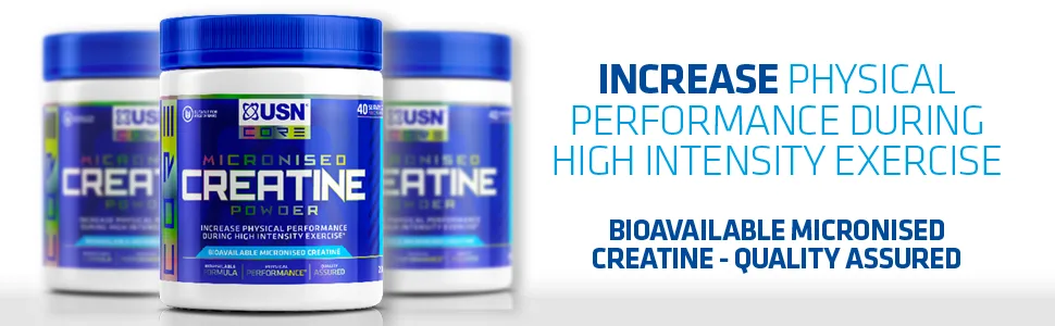 USN Micronized Creatine Monohydrate Powder 500g: Improve Your Performance With Unflavoured Creatine Powder Energy Boosting Pre train and Post Workout Recovery Powder - Creatine
