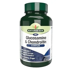 Natures Aid Glucosamine and Chondroitin Complex with Rosehip Ginger Turmeric and Vitamin C 90 Capsules Glucosamine and Chondroitin Complex 90 Capsules - Glucosamine & Chondroitin Complex