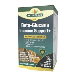 Natures Aid Immune Support 30 Tablets - natures aid beta glucans immune support multivitamin