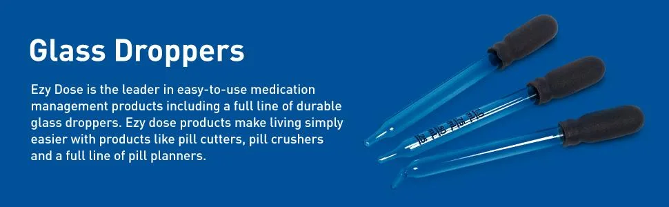 EZY DOSE Ear and Eye Medicine Dropper for Liquid & Essential Oils 1mL Capacity Glass Black Pack of 1 Straight Tip - glass droppers