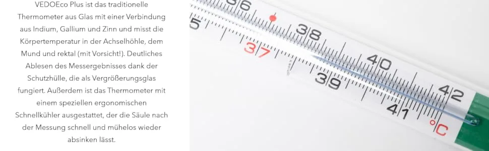 Pic Solution VedoecoPlus Glass Thermometer | Pack of 1 - VedoEco Plus