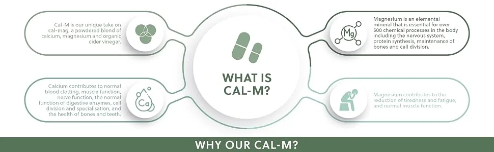Cal-M Capsules | Calcium & Magnesium Blend with Cider Vinegar | Cal-mag Supplement | 120 Vegan Capsules | G&G Vitamins - Cal-M