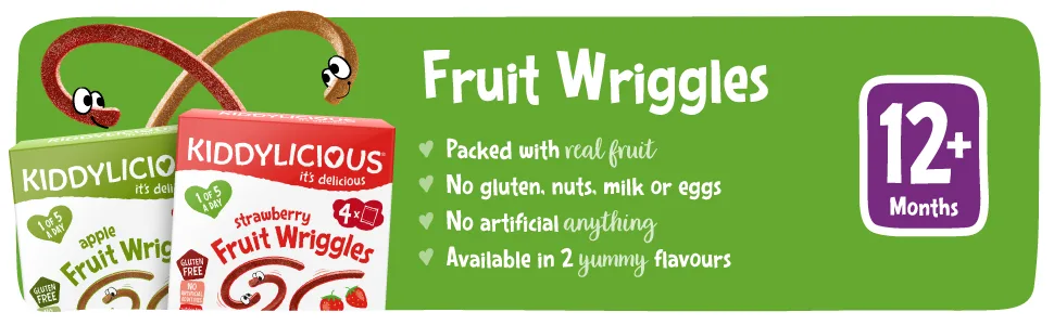 Kiddylicious Apple Wriggles - kiddylicious, fruit wriggles, wriggles, fruit, apple, strawberry