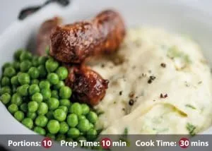 MAGGI Low Sodium Mashed Potato Flakes 4 kg - Sausage, Champ and Onion Gravy
