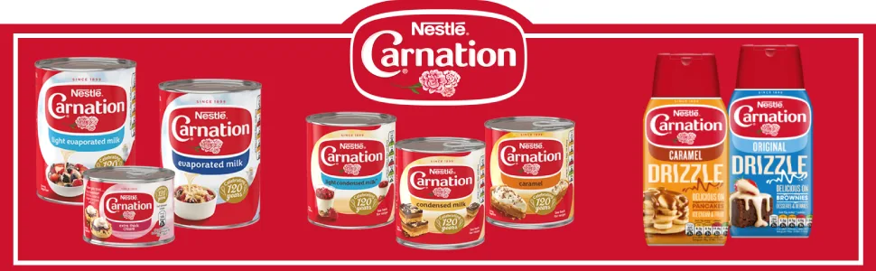 Nestle Carnation Squeezy Sweetened Condensed Milk 450g Condensed 450 g (Pack of 1) - Carnation Range Banner