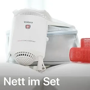Valera 513.01 SWIS Ionic Comfort - Photo drying hood and silver grey storage bag.
