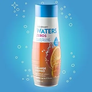 SodaStream Zeros Orange and Mango Syrup - bottle co2 fizzy water crystal carbon sparkling maker home kitchen gift accessory summer