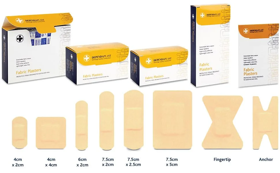 Reliance Medical Dependaplast Advanced Fabric Plasters 4cm x 2cm Box of 100 - Reliance Medical Dependaplast Fabric