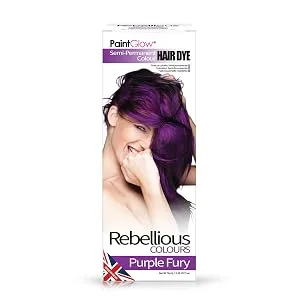 Rebellious Colours Vegan Semi Permanent Hair Dye Colour 100ml (Blue Lagoon) - purple