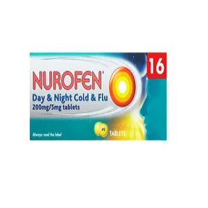 Nurofen Day and Night Cold and Flu Relief 200mg/5mg Tablets Ibuprofen 16 Count ( Pack of 1) - product information 2