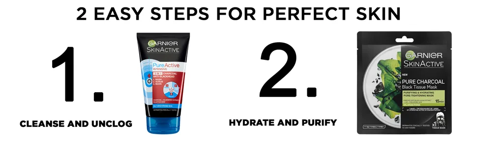 Garnier Pure Active 3 In 1 Charcoal Blackhead Mask Wash Scrub Aloe Vera 150 Ml Pack Of 1 - product information 6