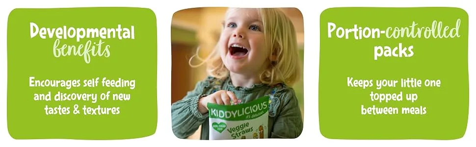 Kiddylicious Cheesy Veggie Straws 4 ( 4 x 48g ) - Kiddylicious portioned controlled snacks