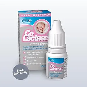 Care Co-Lactase 10ml Sugar Free Instant Feed Lactase Enzyme Drops - Care Colactase Drops