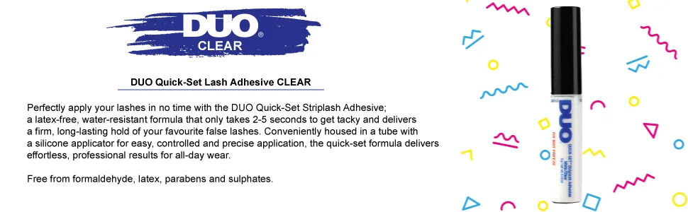 Ardell Duo Quick-Set Clear 5 g - DUO, Duo adhesive, adhesive glue, lash glue, duo quickset, ardell, ardell lashes, lashes, glue, eyes