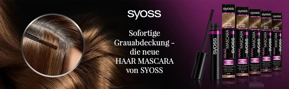 SYOSS Hair Mascara Hair Colour Medium Brown Instant Grey Coverage Pack of 1 x 16 ml Medium Brown 16 ml (Pack of 1) - product information 1