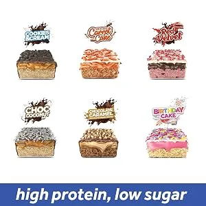 Battle Bites High Protein and Low Carb/Sugar Bars 12 x 62 g - Birthday Cake - low calorie bars keto protein bars low carb snacks best protein bars chocolate protein bars diet