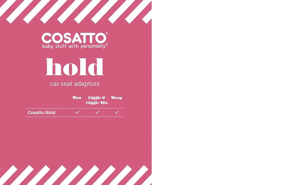 Cosatto Hold & Hold Mix 0+ Car Seat Adaptors - Use with Giggle Mix Or Giggle 2 Pram/Pushchair (Black) - cosatto table
