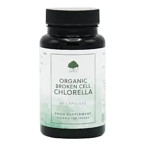 Organic Broken Cell Chlorella | 1200mg Organic Chlorella per 3 Capsule Dose | 60 Vegan Capsules | G&G Vitamins - Organic Chlorella