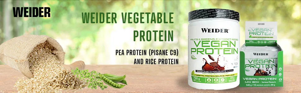 Weider - Vegan Protein 750 g (Paquete de 1) white - rice protein, pea protein, vegan protein , vegetarian, vegan, vegetable