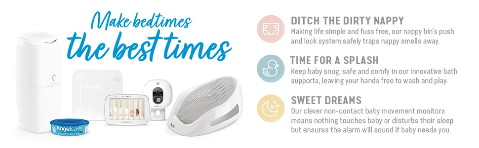 Angelcare Extra Movement Sensor Pad and Nursery Unit White - Bed Time Routine