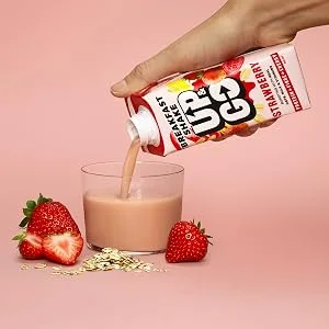 UP & GO Breakfast Drink - Strawberry & Banana High Protein Calcium & Fibre (330ml x 8 Bottles) - UP & GO breakfast drinks