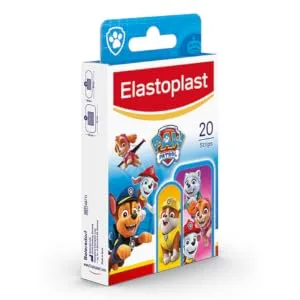 Elastoplast Paw Patrol Plasters Assorted Sizes (20 Pieces) Coloured First Aid Plasters for Children Kid s Plasters with Paw Patrol Designs Various Sized Plasters Skin-Friendly Plasters - Paw Patrol Product Image 500x500px.png