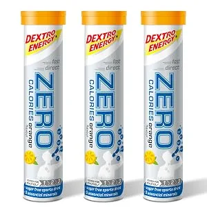 Dextro Energy Zero Calories I Recovery and Hydration Electrolyte Drink I Zero Effervescent Tablets I Orange | 3 Tubes 60 Tablets | - Dextro Orange 3pk