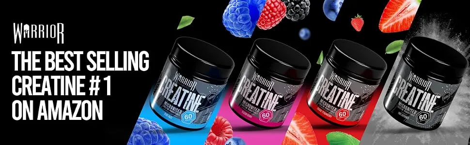 Warrior Creatine Monohydrate Powder Blazin Supplements Berry Blazin' Berry 300 g (Pack of 1) - Header