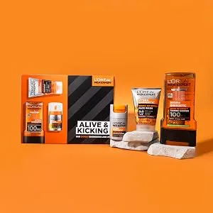 L'Oreal Men Expert Gift Set Hydra Energetic Alive and Kicking: Shower Gel Moisturiser and Face Wash - gift set