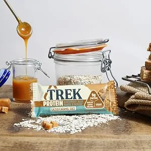 TREK High Protein Flapjack White Chocolate Raspberry - Gluten Free - Plant Based - Vegan Snack - 50g x 36 bars White Chocolate & Raspberry - Trek Protein Oat Flapjack