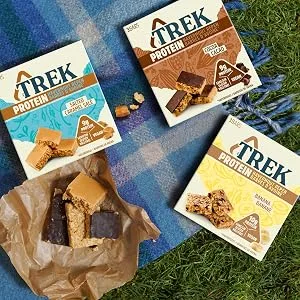 TREK High Protein Flapjack White Chocolate Raspberry - Gluten Free - Plant Based - Vegan Snack - 50g x 36 bars White Chocolate & Raspberry - Trek Protein Oat Flapjacks