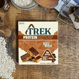 TREK High Protein Flapjack Smooth Lemon - Gluten Free - Plant Based - Vegan Snack - 50g x 16 bars - TREK