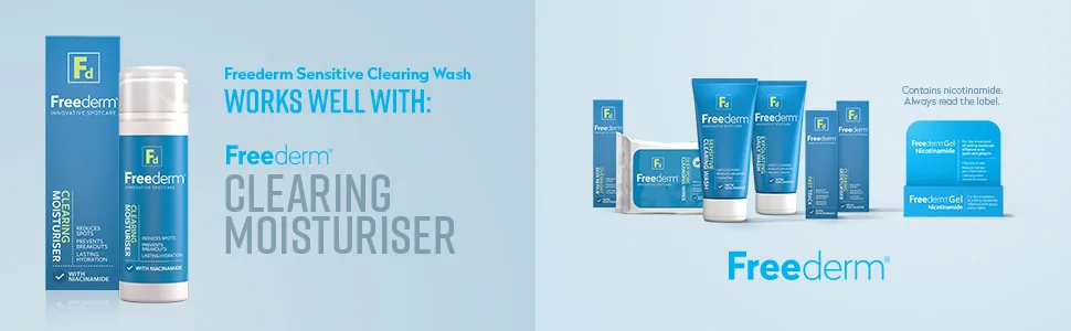 FREEDERM Sensitive Clearing Face Wash with Niacinamide 150ml - Freederm Desnsitive Clearing Wash
