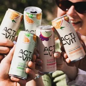Acti-Vit Sparkling Flavoured Vitamin Water Cans with B Vitamins B5 B6 B9 B12 Vitamin C Vitamin D Zinc & Magnesium Zero Sugar 12x 330ml Blackcurrant Apple & Raspberry Flavour Blackcurrant Apple & Raspberry - activit vitamin water