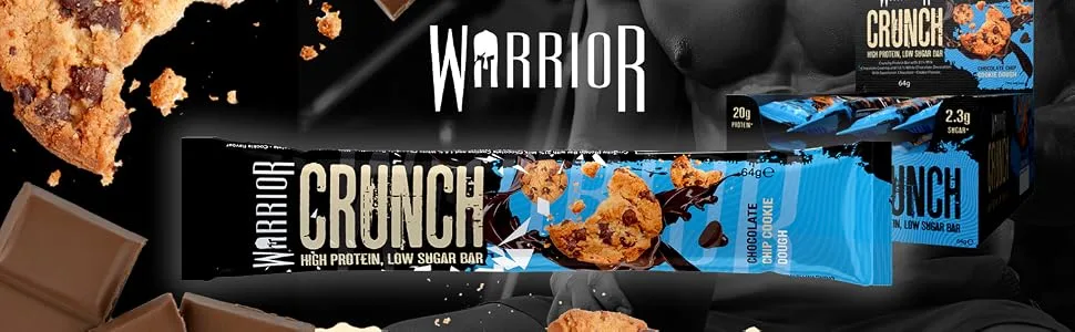 Choc Chip Cookie Dough - Warrior Crunch - 12 Bars Chocolate Chip Cookie Dough 12 Count (Pack of 1) - CCCD