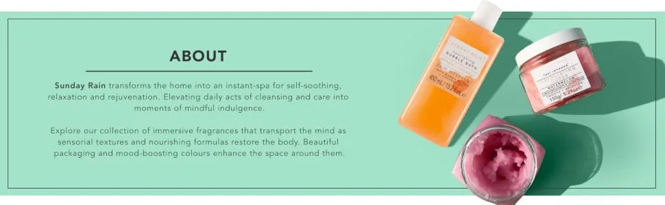 Sunday Rain Aloe Vera & Mint Bubble Bath Rich & Foaming Vegan & Cruelty-Free 450ml - About
