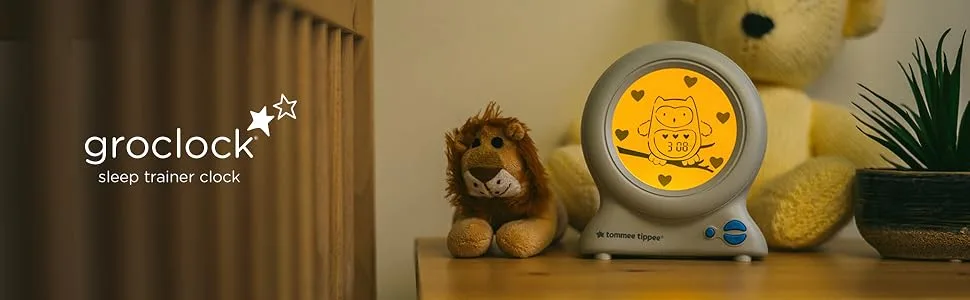 Tommee Tippee Groclock Sleep Trainer Clock Alarm Clock and Nightlight for Young Children USB-Powered - groclock