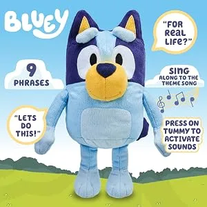 Bluey Large 30cm Talking Sounds Plush: Official Collectable Character Cuddly Jumbo Soft Toy - Bluey