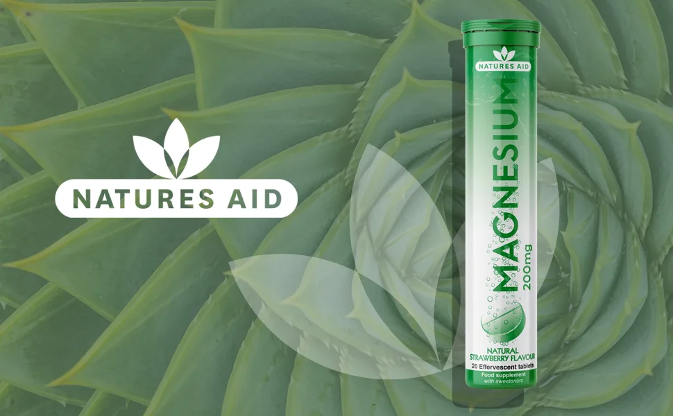 Natures Aid Magnesium Effervescent Natural Strawberry Flavour 20 Tablets 20 Count (Pack of 1) Magnesium Effervescent 20 Tablets - magnesium effervescent