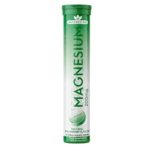 Natures Aid Magnesium Effervescent Natural Strawberry Flavour 20 Tablets 20 Count (Pack of 1) Magnesium Effervescent 20 Tablets - magnesium effervescent