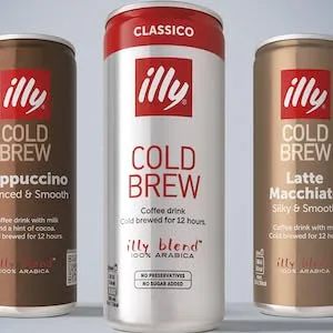 illy Cold Brew Coffee Latte Macchiato Ready to Drink Can Iced Coffee No Added Sugar 250ml x 12 - illy cold brew
